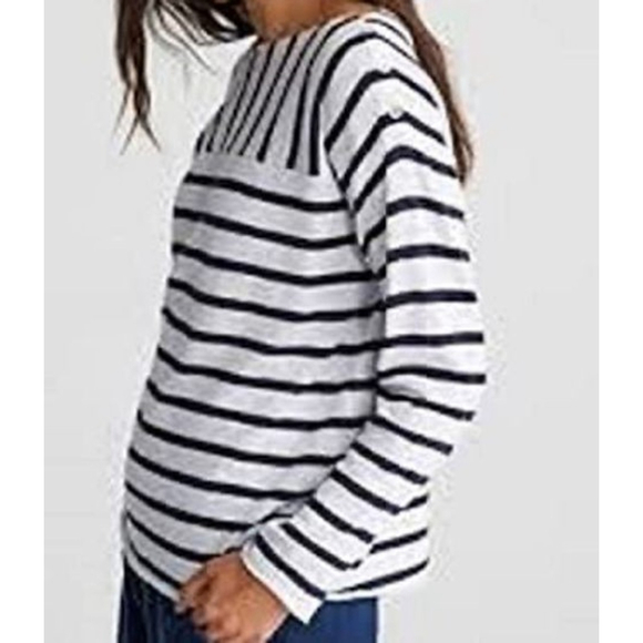 Eileen Fisher Striped Organic Linen Cotton Blend Sweater white Gray NWOT Size 1X - Picture 4 of 13